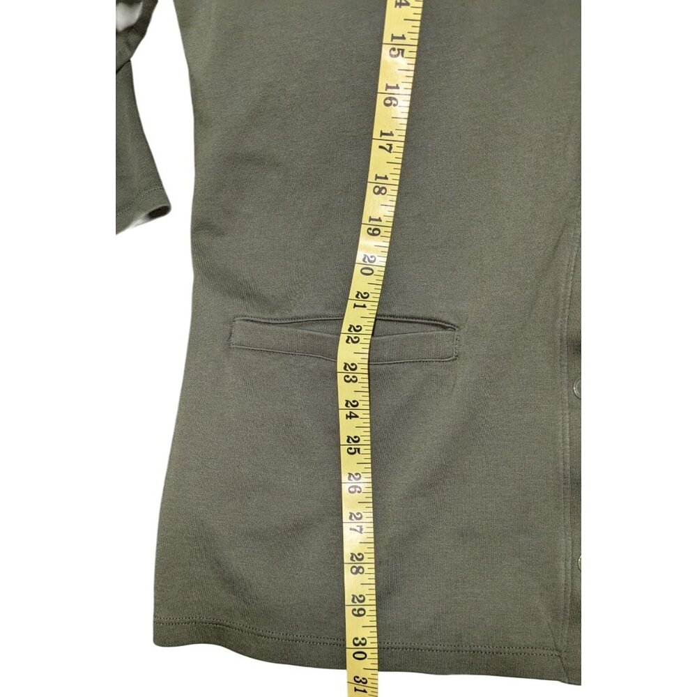 Lands' End Olive Green V-Neck Button-Front Long Cardigan Pockets Womens 20W-22W - Picture 7 of 9